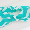  Knotted Elastic Headband - Teal Chevron
