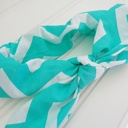  Knotted Elastic Headband - Teal Chevron