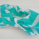  Knotted Elastic Headband - Teal Chevron