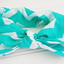  Knotted Elastic Headband - Teal Chevron