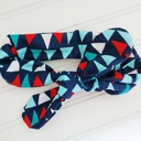  Knotted Elastic Headband - Triangles on Navy