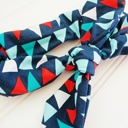  Knotted Elastic Headband - Triangles on Navy