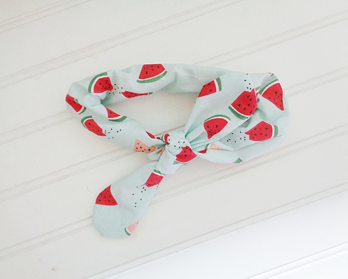 Knotted Elastic Headband - Watermelon