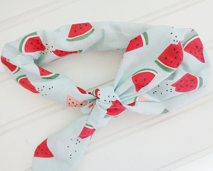 Knotted Elastic Headband - Watermelon