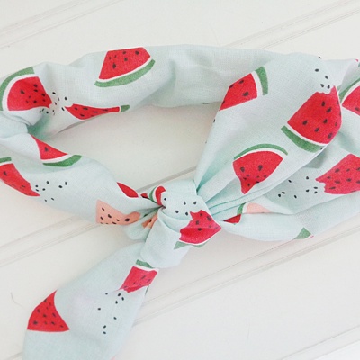 Knotted Elastic Headband - Watermelon