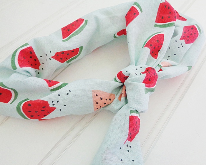 Knotted Elastic Headband - Watermelon