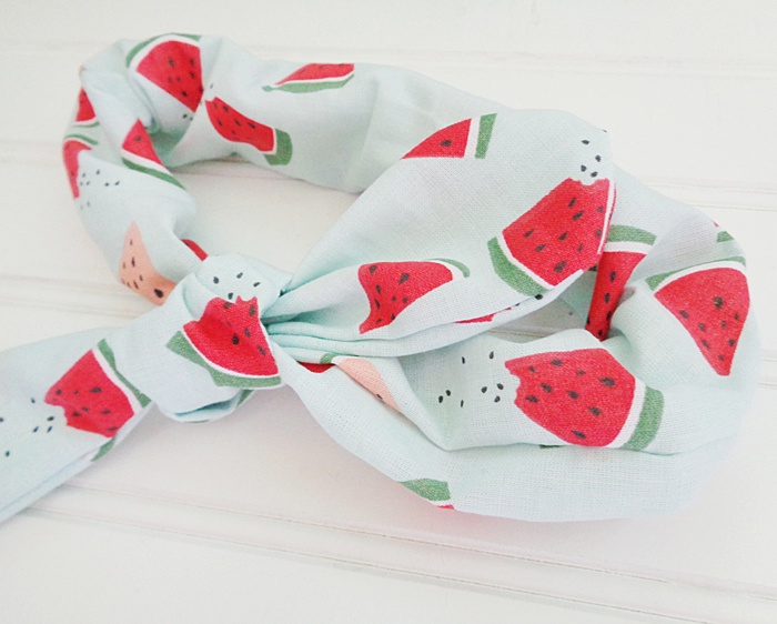 Knotted Elastic Headband - Watermelon