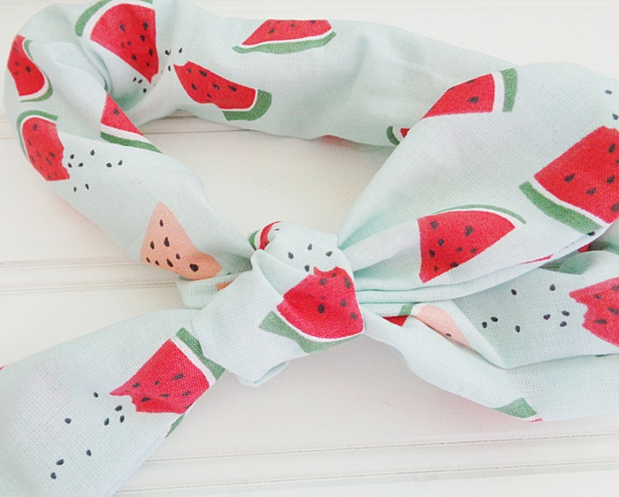 Knotted Elastic Headband - Watermelon