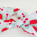  Knotted Elastic Headband - Watermelon and Cherries