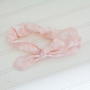  Knotted Elastic Headband - White Dots on Peach