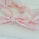  Knotted Elastic Headband - White Dots on Peach