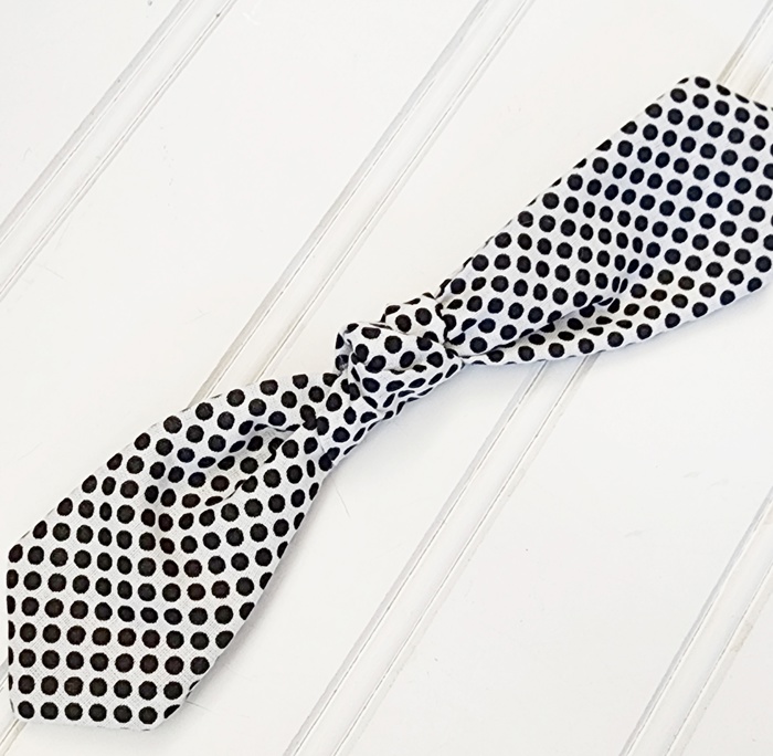 Hair Bow Clip - Black Dots
