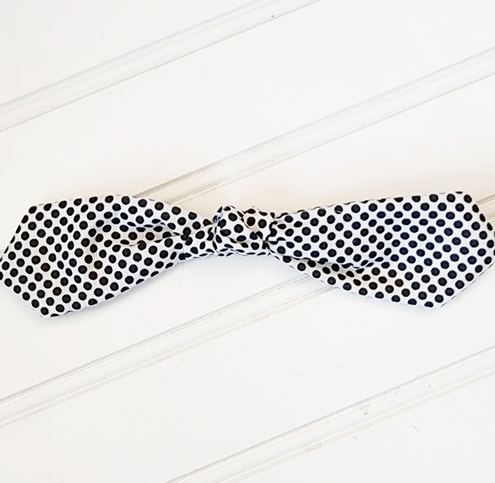 Hair Bow Clip - Black Dots