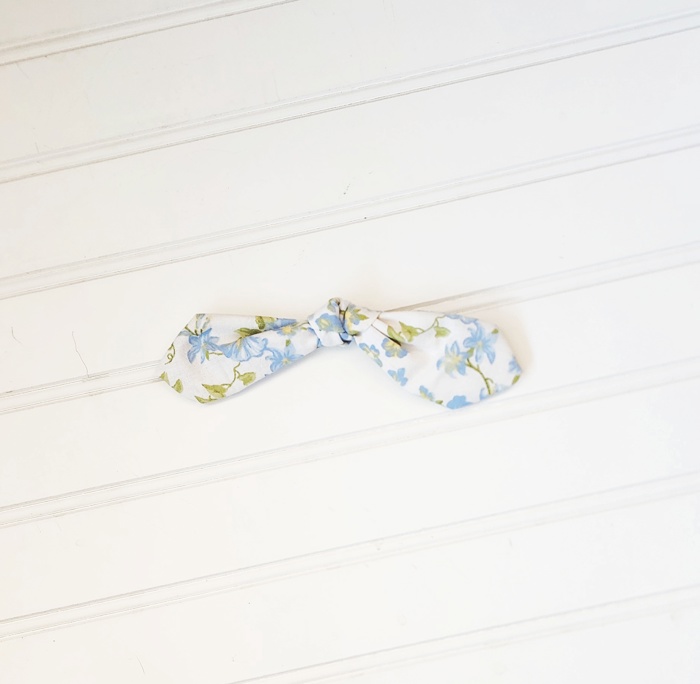 Hair Bow Clip - Blue Floral