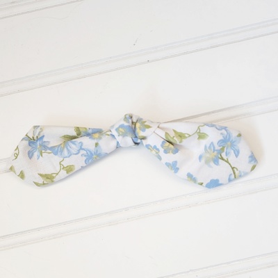 Hair Bow Clip - Blue Floral