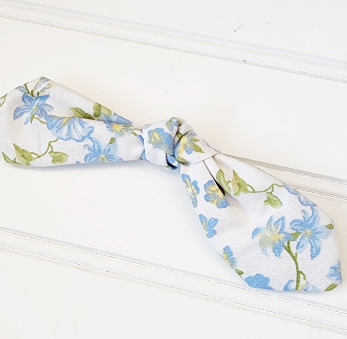 Hair Bow Clip - Blue Floral