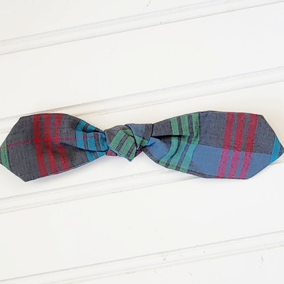 Hair Bow Clip - Blue, Green, and Red Plaid