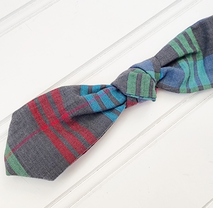 Hair Bow Clip - Blue, Green, and Red Plaid