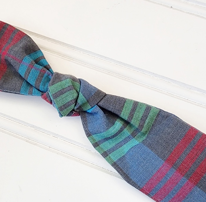Hair Bow Clip - Blue, Green, and Red Plaid