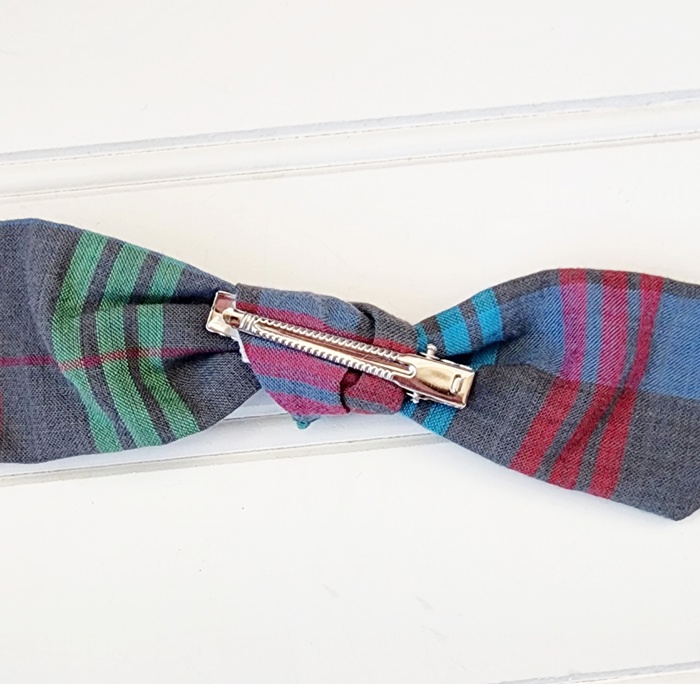 Hair Bow Clip - Blue, Green, and Red Plaid