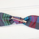  Hair Bow Clip - Blue, Green, and Red Plaid
