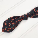  Hair Bow Clip - Cherries on Black