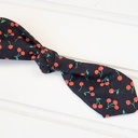  Hair Bow Clip - Cherries on Black