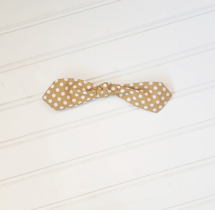 Hair Bow Clip - Dots on Brown