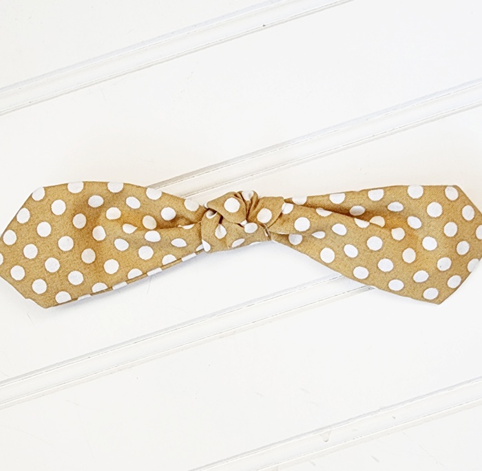 Hair Bow Clip - Dots on Brown