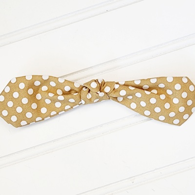Hair Bow Clip - Dots on Brown
