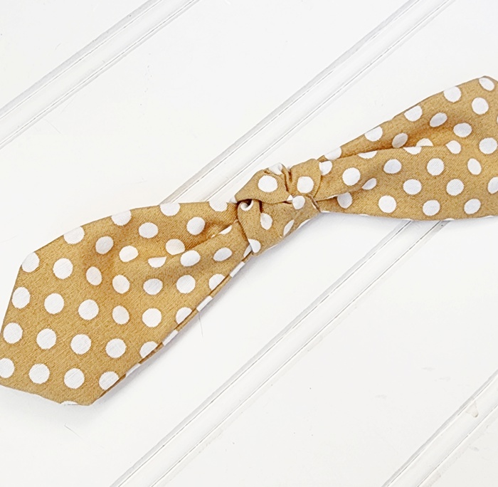 Hair Bow Clip - Dots on Brown