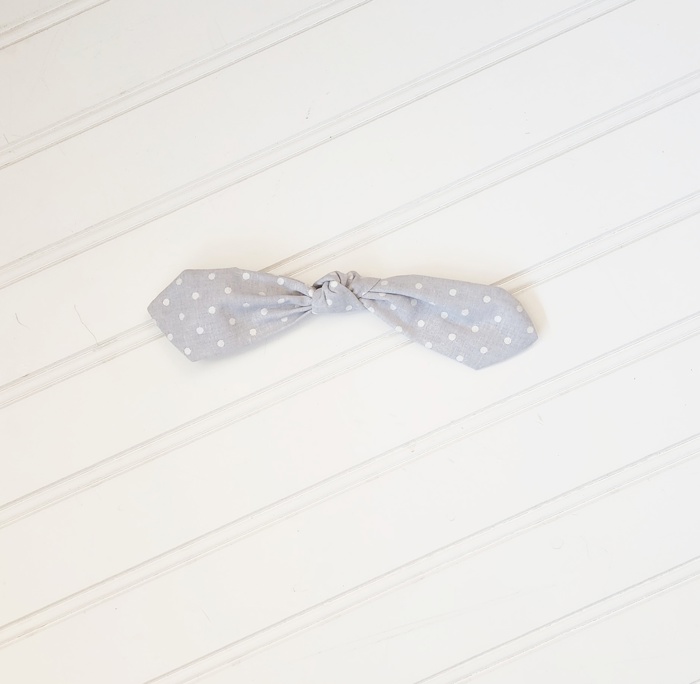 Hair Bow Clip - Dots on Gray