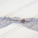  Hair Bow Clip - Dots on Gray