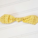  Hair Bow Clip - Gray Hearts on Yellow