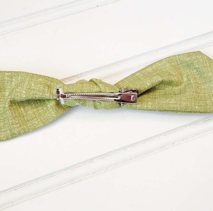 Hair Bow Clip - Green Pattern