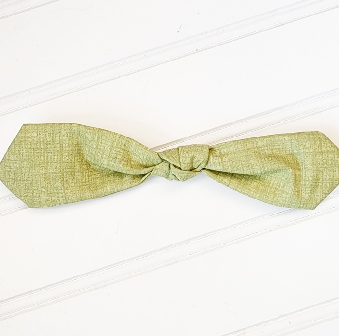 Hair Bow Clip - Green Pattern