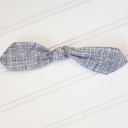  Hair Bow Clip - Navy Lines
