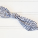  Hair Bow Clip - Navy Lines