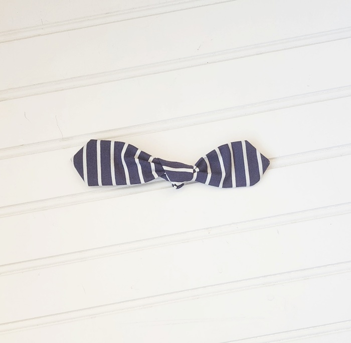 Hair Bow Clip - Navy Stripe