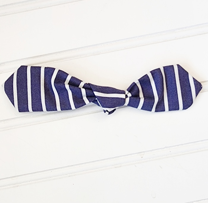 Hair Bow Clip - Navy Stripe
