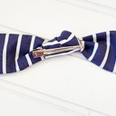  Hair Bow Clip - Navy Stripe
