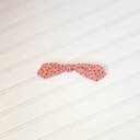  Hair Bow Clip - Navy Triangles on Coral