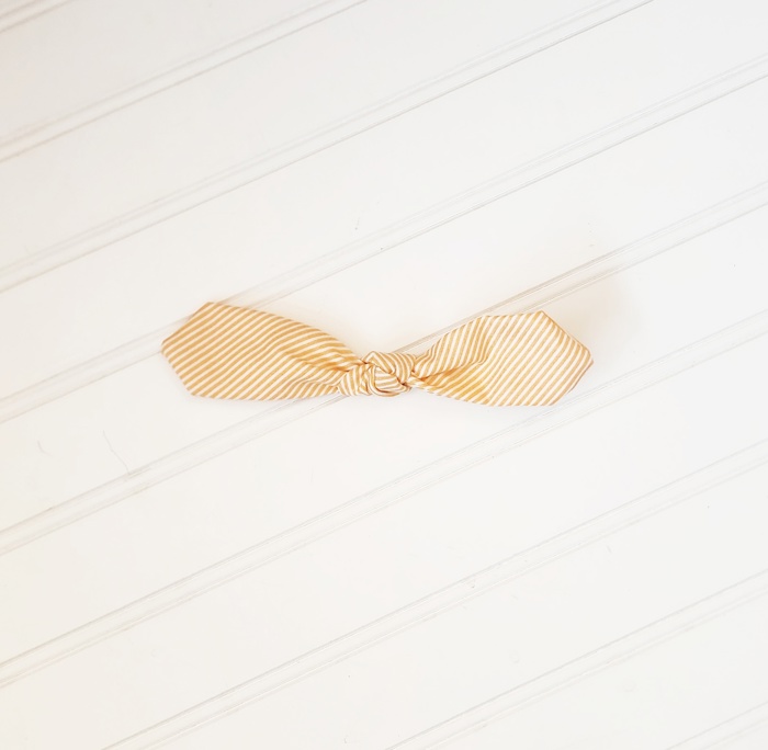 Hair Bow Clip - Orange Stripes