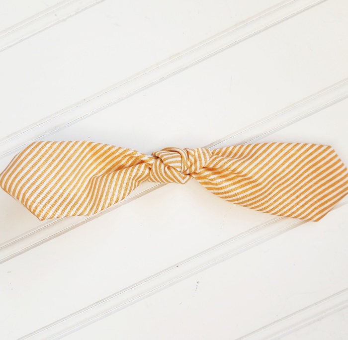 Hair Bow Clip - Orange Stripes