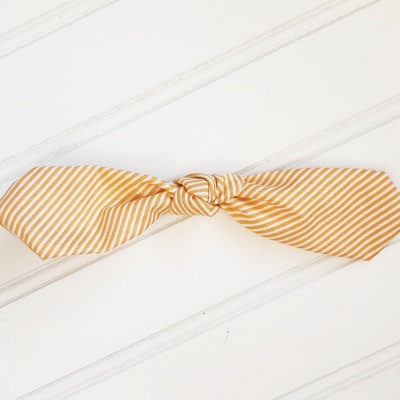 Hair Bow Clip - Orange Stripes