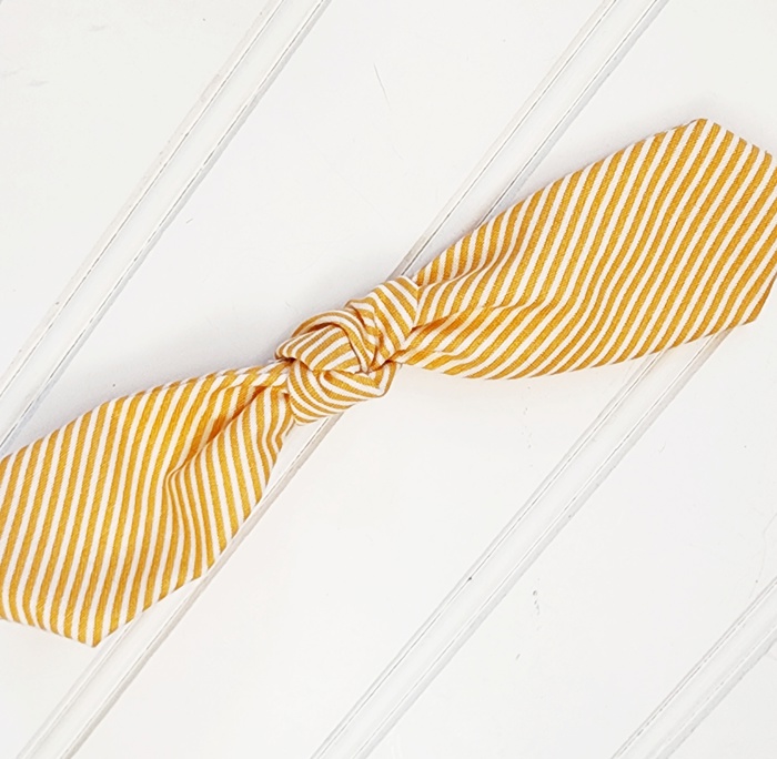 Hair Bow Clip - Orange Stripes