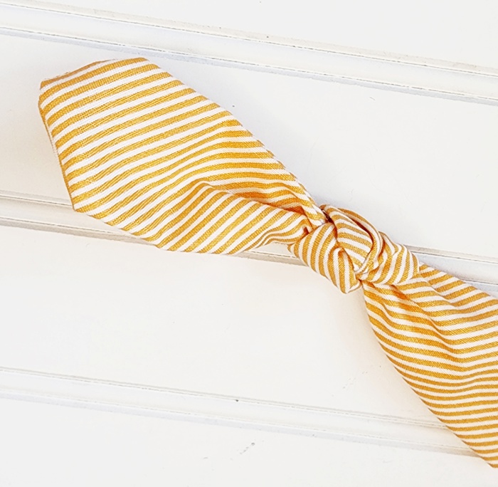 Hair Bow Clip - Orange Stripes