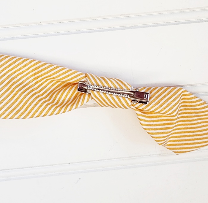 Hair Bow Clip - Orange Stripes