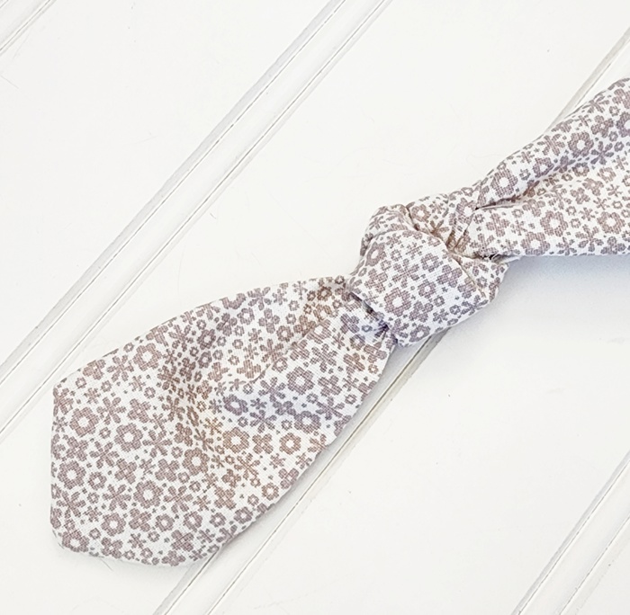 Hair Bow Clip - Purple Floral