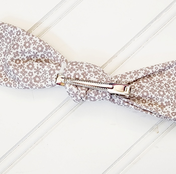 Hair Bow Clip - Purple Floral